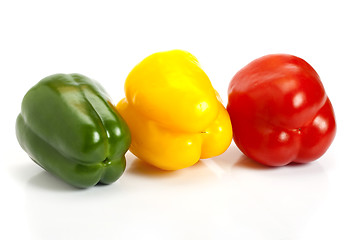 Image showing Three colours on pepper