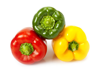 Image showing colored peppers on white background