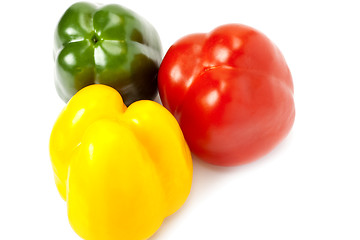 Image showing red, yellow and green paprika