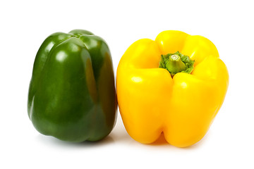 Image showing Fresh yellow and green peppers