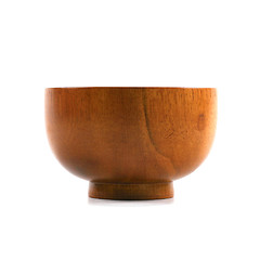 Image showing Wooden Bowl Isolated on White