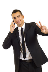 Image showing young businessman on the phone