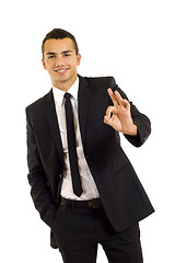 Image showing Businessman giving OK gesture