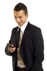 Image showing Business man texting 