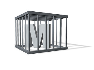 Image showing m in a cage