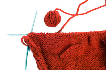 Image showing Knitting Needles and Ball