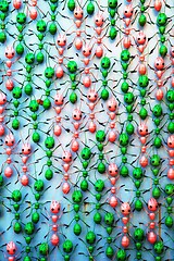 Image showing Background pattern with metal ants.