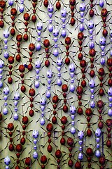 Image showing Background pattern with metal ants.