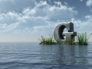 Image showing letter g monument