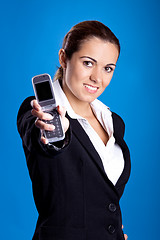 Image showing Businesswoman calling at phone