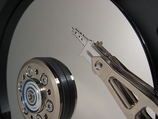 Image showing Closeup inside harddisk