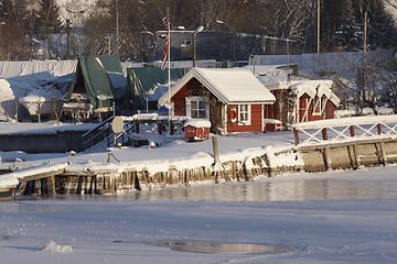 Image showing Winter in the marina