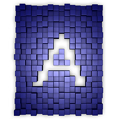 Image showing blue cubes and letter a