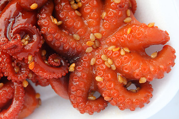 Image showing Marinated baby octopus