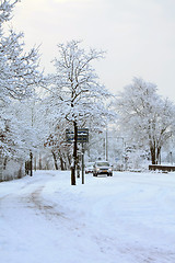 Image showing Cars on a winter road