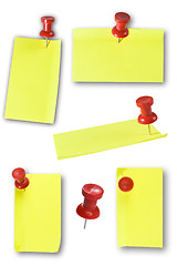 Image showing Red Pins and Yellow Notes