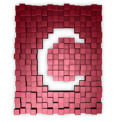 Image showing red cubes makes the letter c