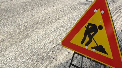 Image showing Road works sign