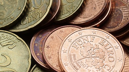 Image showing Euro coins background