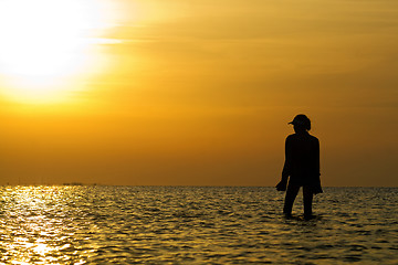 Image showing Silhouette of a woman