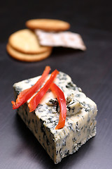 Image showing Herbed cheese and crackers