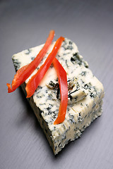 Image showing Blue cheese and red pepper