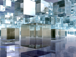 Image showing glass cubes