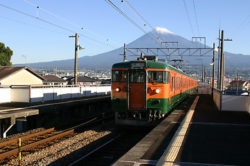 Image showing Green and Orange Train