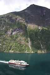 Image showing Ship and fjord