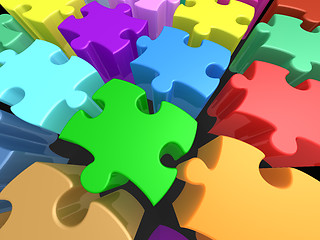 Image showing Colorful Puzzle Pieces