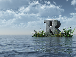 Image showing letter r monument