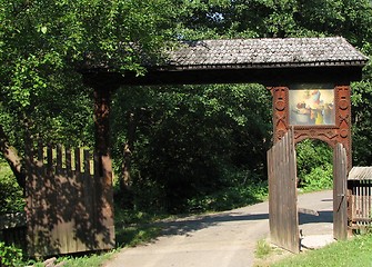 Image showing Traditional wooden gate from Maramures