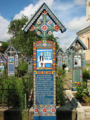 Image showing Merry Cemetery in Sapanta, Maramures, Romania