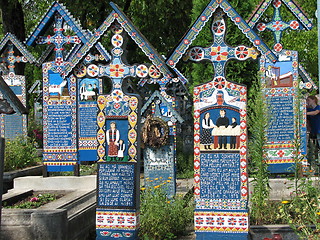 Image showing Merry Cemetery in Sapanta, Maramures, Romania