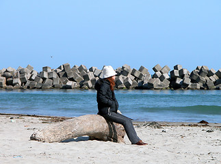 Image showing Girl on the beach