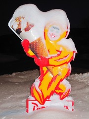 Image showing Ice cream sign in the snow