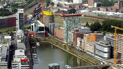 Image showing Duesseldorf mediahafen harbour