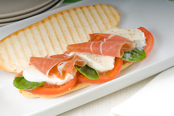 Image showing panini caprese and parma ham