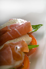 Image showing panini caprese and parma ham