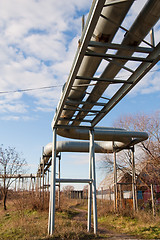 Image showing pipe lines above ground