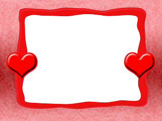 Image showing Frame with Red Hearts