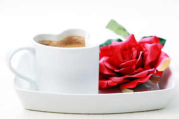 Image showing coffee and rose