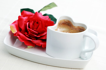 Image showing coffee and rose