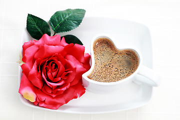 Image showing coffee and rose