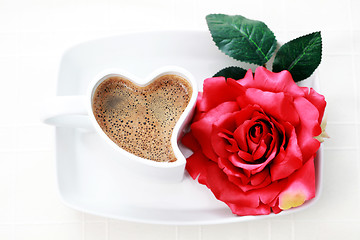 Image showing coffee and rose