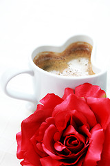 Image showing coffee and rose