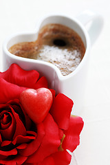 Image showing coffee and rose