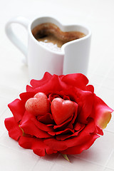 Image showing coffee and rose