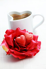 Image showing coffee and rose