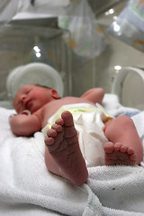 Image showing New born baby feet